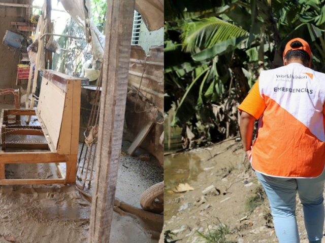 World vision humanitarian workers assisting people in the Dominican Republic