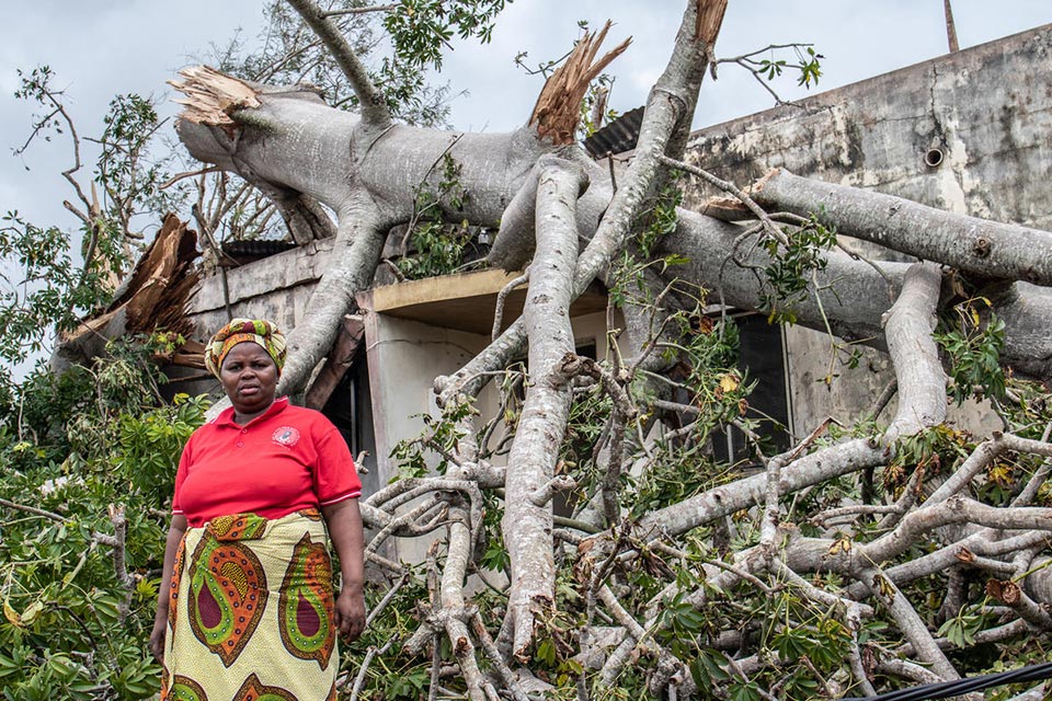 Woman rescued after Cyclone Kenneth hit Mozambique
