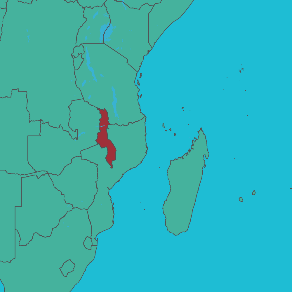 map of Malawi in Africa